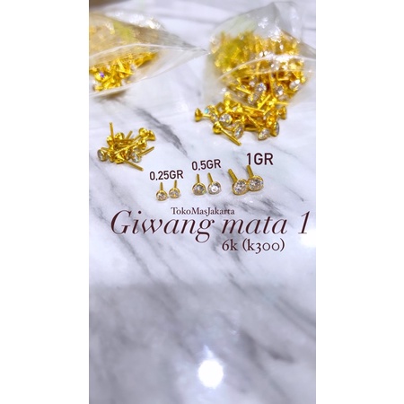 giwang solitaire emas/ giwang mata 1 0,5gr/1gr