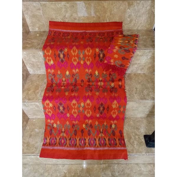 tenun endek semimastuli Lasem set selendang dg Tretes emas