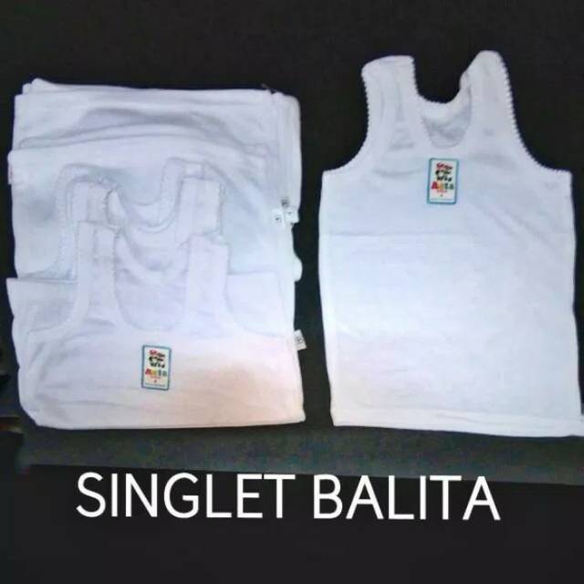 Singlet Balita Polos Size S M L XL XXL  / Singlet Anak Unisex / Kaos Dalam Anak / Singlet Bayi