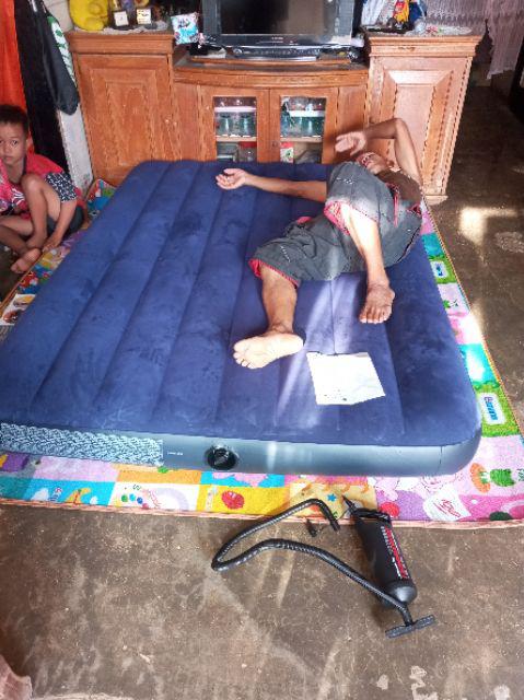 Intex Kasur Angin Double Dura Beam High Quality 64758 + Pompa + Bantal