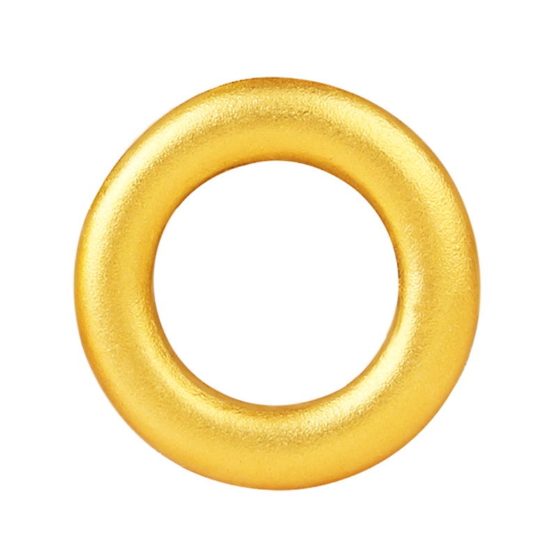 Manik-manik 3D Lapis Emas Emas Asli Kadar 375Bentuk Lingkaran Untuk Aksesoris Perhiasan Gelang Kalung