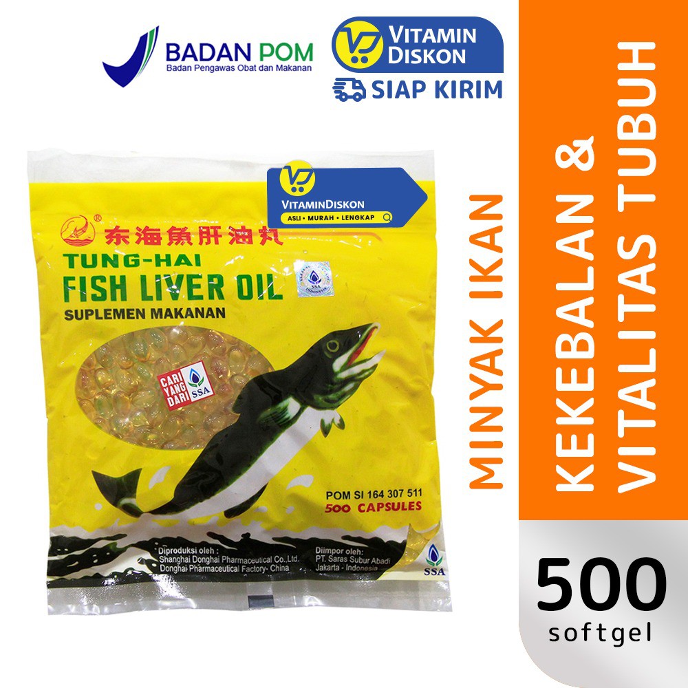 Tung-Hai Fish Liver Oil 500 Caps Ssa | Minyak Ikan Penambah Nafsu Makan, Kekebalan & Vitalitas Tubuh