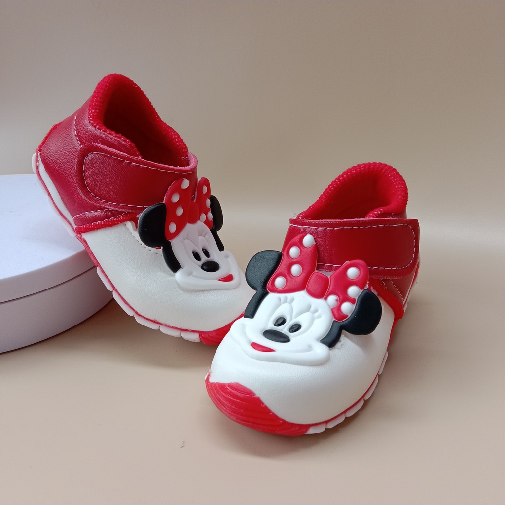 Sepatu anak bunyi bayi perempuan usia 1-3 tahun/sepatu balita murah-mickey