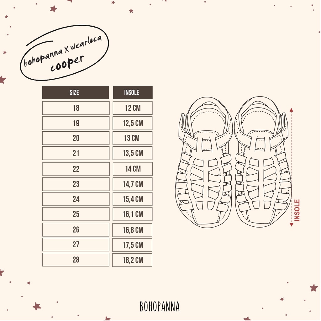 Bohopanna X Wearluca - Cooper / Sepatu Sendal Anak