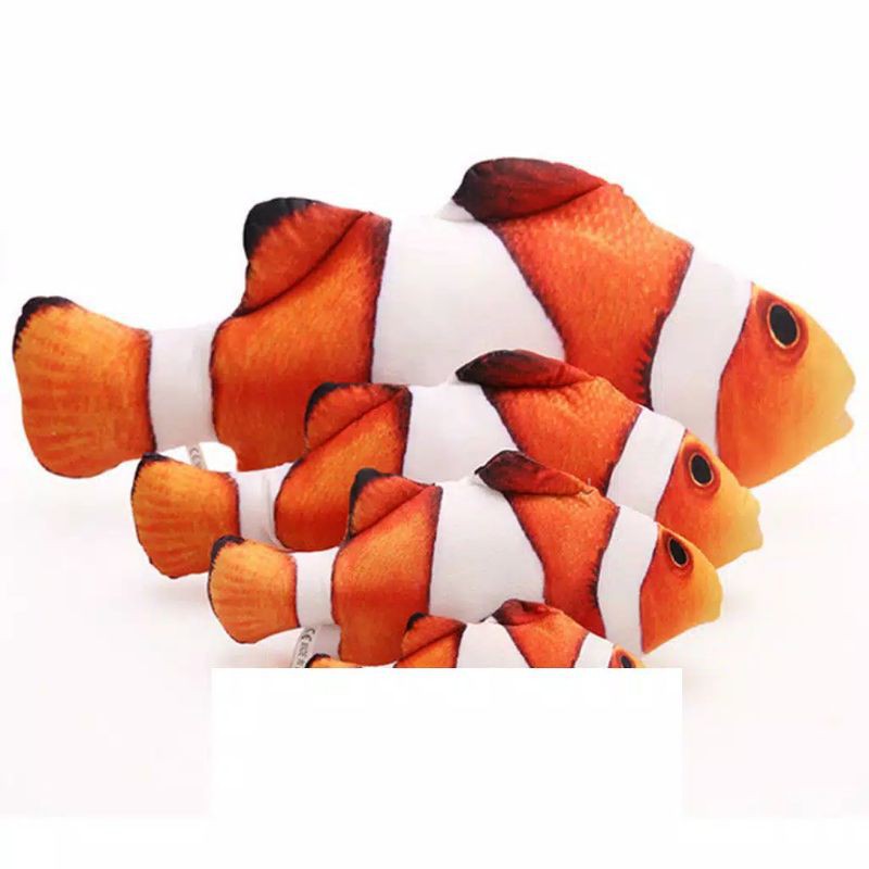 Mainan Kucing Anjing Catnip mint Boneka Ikan Lucu Size M 30cm With Dengan Zipper Medium Cat Nip