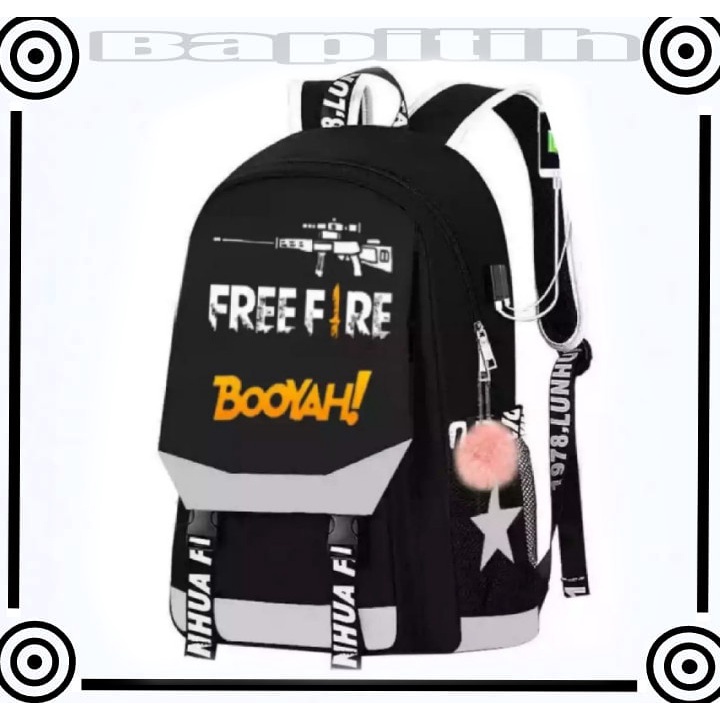 BPT Tas Ransel anak sekolah Laki-laki Tk Sd Smp Gaming  Motif FREEFIRETerbaru 2022 - Ready KUNING, PINK , ABU ABU