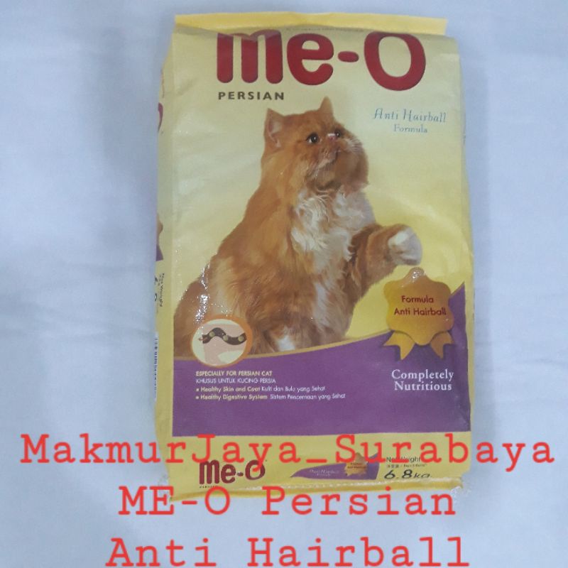 Meo Persian Adult Anti Hairball 6,8kg. Makanan Kucing kering Dry 6,8kg Meo