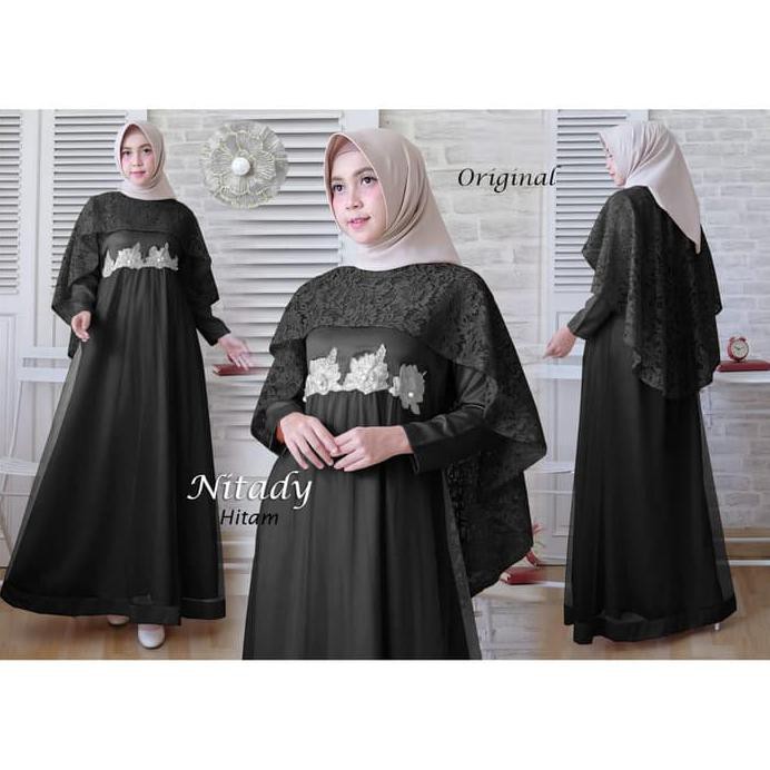 TUNIK KEKINIAN BAJU BUSANA MUSLIM WANITA GAMIS SYARI PESTA NITADY TILE TERBARU CV3