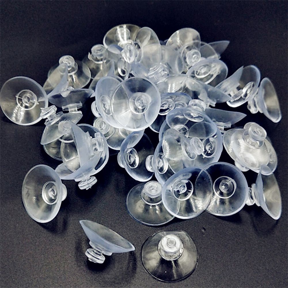 30 Pcs Suction Cup Bentuk Kepala Jamur Bahan Karet Transparan Ukuran 2cm Untuk Kamar Mandi