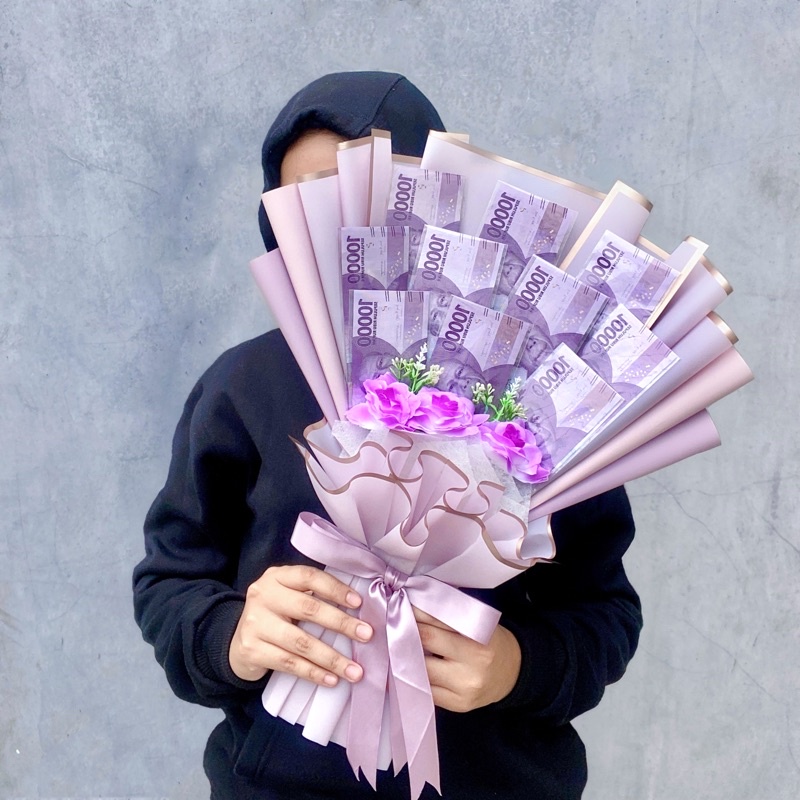 viibouquet | Money Bouquet | Money Buket | Buket uang 10ribu | Money Bouquet lilac | Money Buket ung