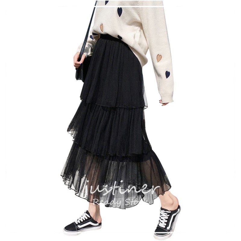 PELANGI RAINBOW MERAH KUNING HIJAU ROK BAWAHAN MURAH WQT/ Rok Wanita / Rok Tutu / Rok Panjang / Rok