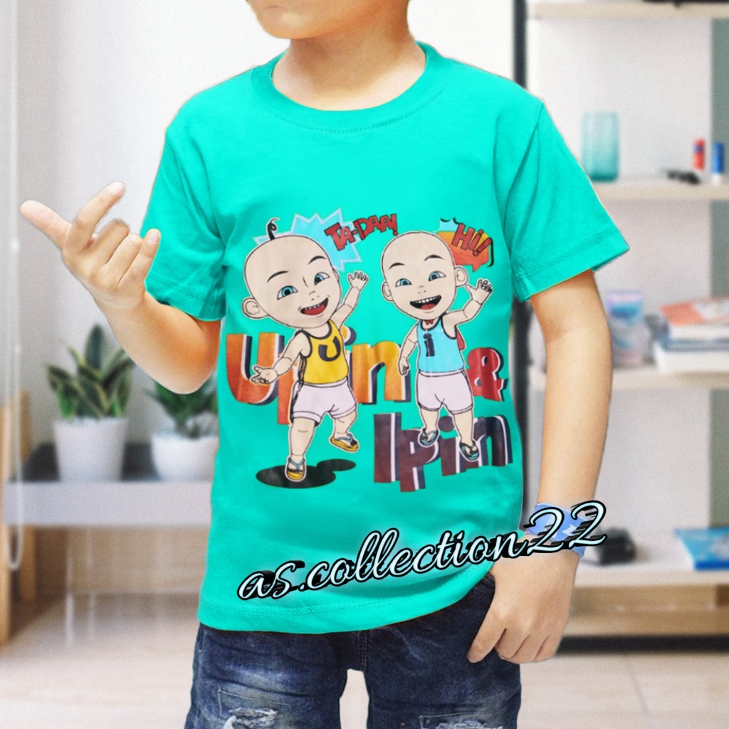 pakaian kaos anak upin ipin//USIA 1-10 TAHUN