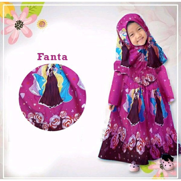 DNC5 - SET HIJAB PRINCESS KIDS BAJU GAMIS MUSLIM ANAK CEWEK PEREMPUAN LUCU MODIS MURAH 3 4 5 TAHUN