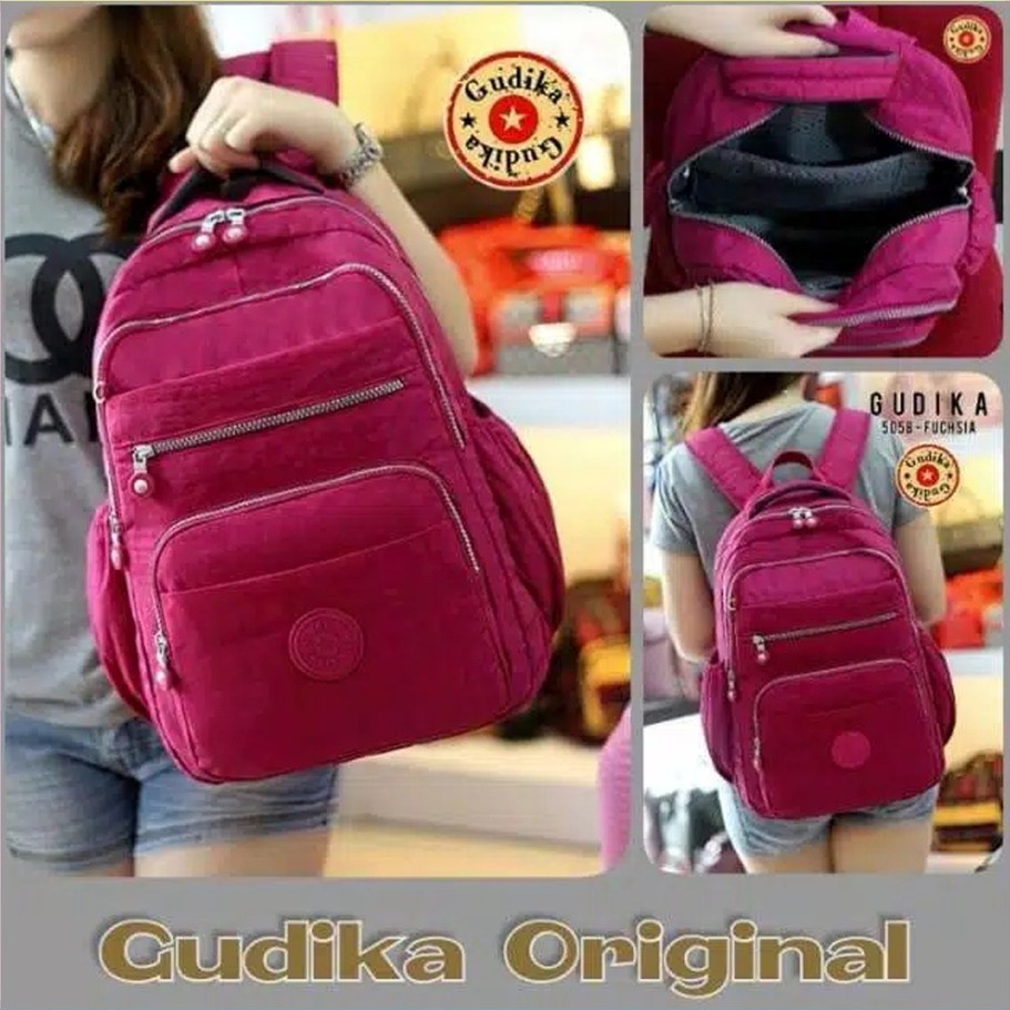 Ransel Gudika 5058 - Tas Ransel Laptop Besar Backpack Laptop Waterproof Sekolah Anti Air Korean Style Kekinian Terlaris - Tas Wanita Import Terbaru