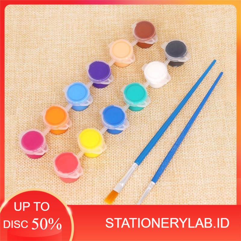 

LAB PL 075 | ALAT MELUKIS CAT AIR WARNA 12 WARNA + 2 KUAS