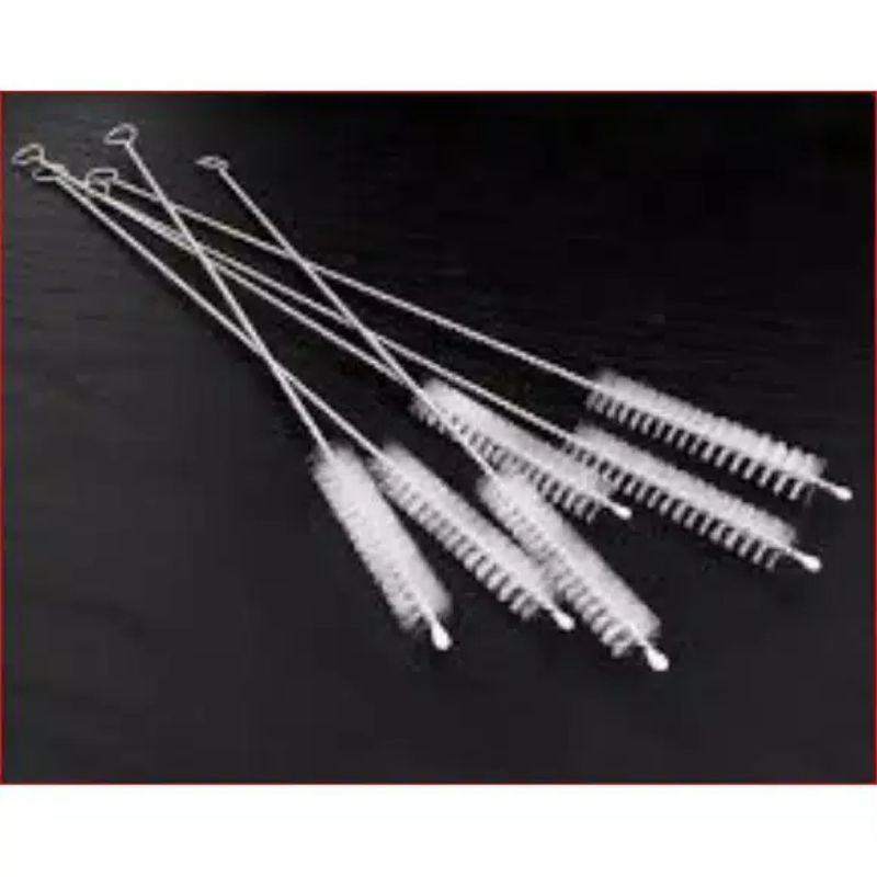 Sikat Sedotan Stainless Steel Brush Straw Stain Less Bengkok Lurus BA