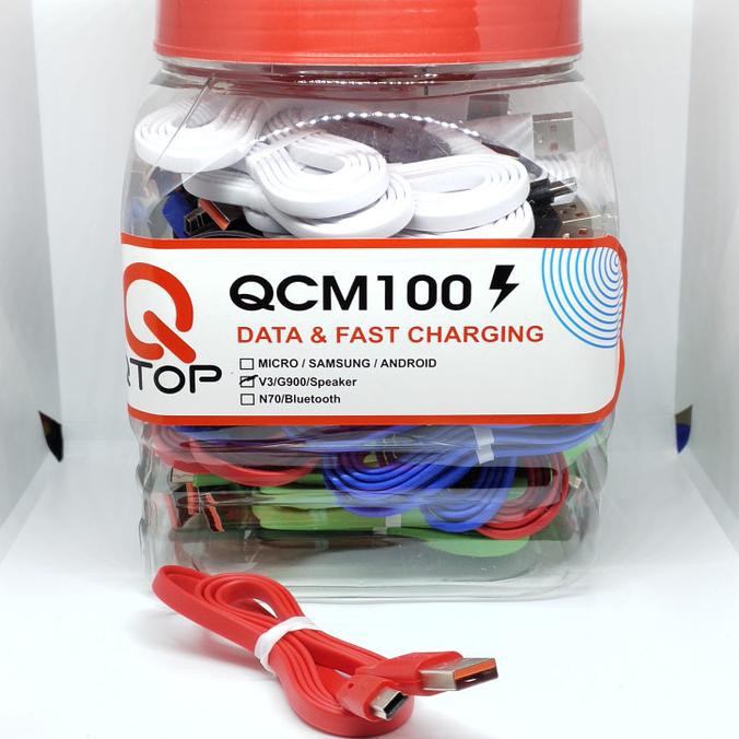 Kabel Data Qtop G900 / V3 / Speaker Flash Charging 1 Toples Isi 50Pcs Dindastore003