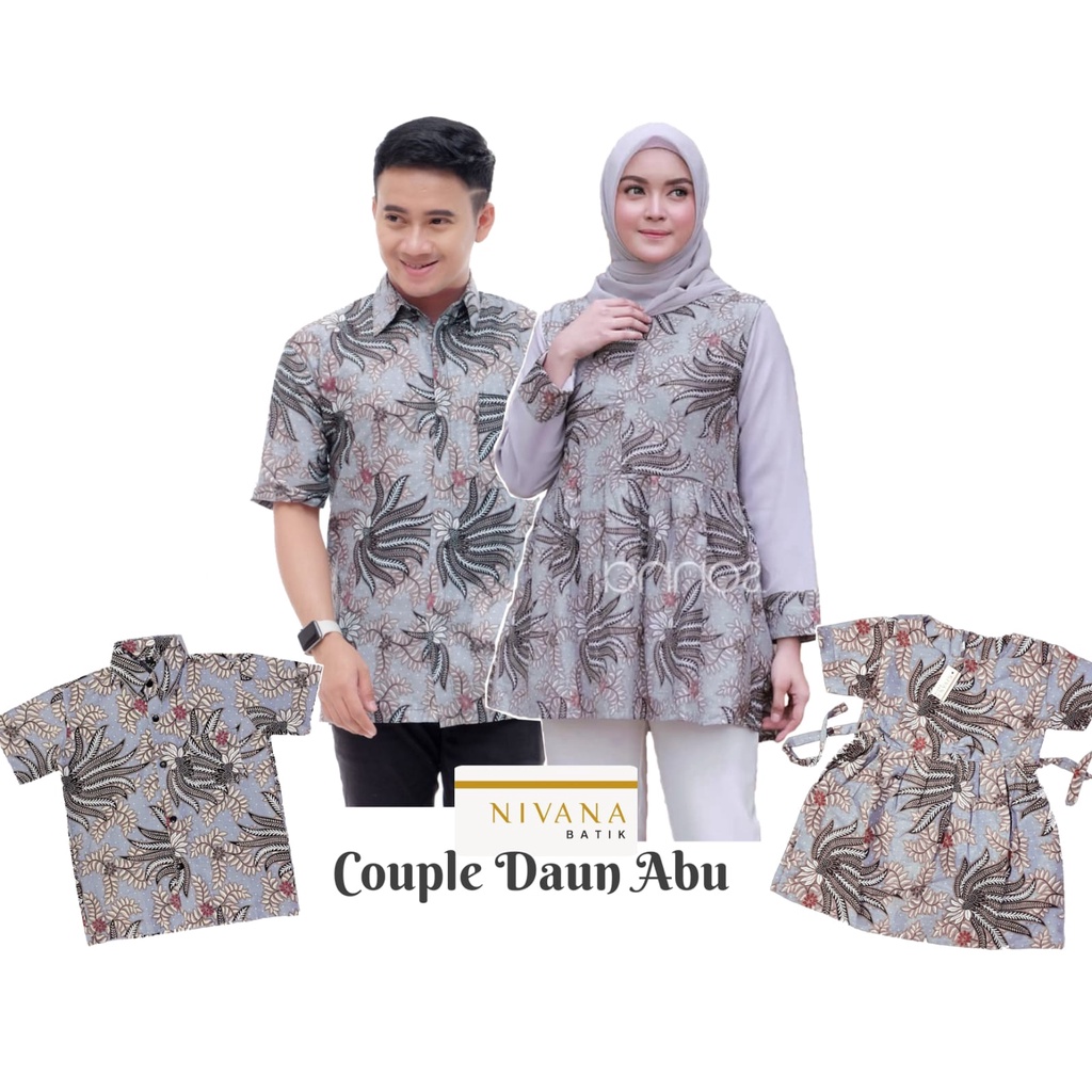 Batik Couple DAUN ABU SONNA Nivana Batik