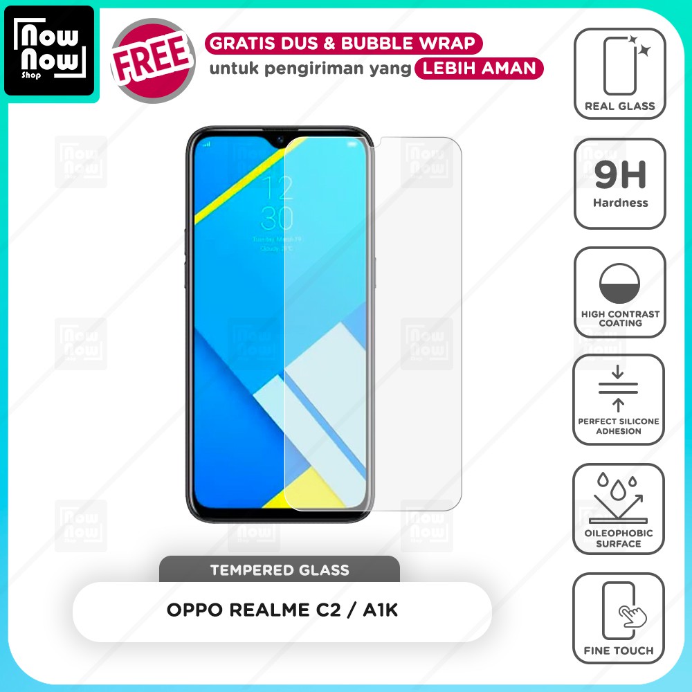 Tempered Glass Anti Gores Oppo Realme C2 / A1K Screen Guard Protector 9H Kaca Temperglass