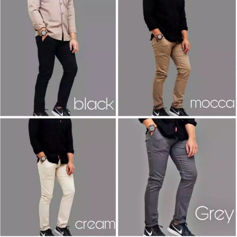 CELANA PANJANG COWOK KATUN CHINOS PREMIUM SKINNY