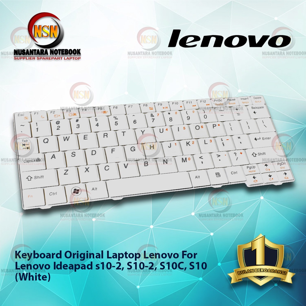 Keyboard Original Laptop Lenovo Ideapad s10-2 White For Lenovo S10-2, S10C, S10