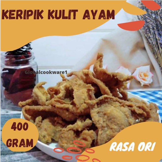 

Siap Krim Keripik Kulit Ayam/ Keripik Kulit Kisanak 500 Gram