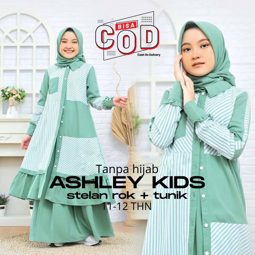 FK- Gamis Anak Usia 8-9 Tahun Ashley kids Model Gamis Anak Terbaru 2021 Kekinian