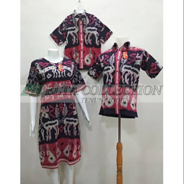 Set couple keluarga tenun motif Sumba