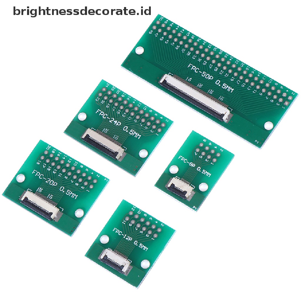 Papan Adapter Konverter Pcb 8p / 12p / 20p / 24p / 50p / 0.5mm Ffc Fpc Ke Dip 2.54mm