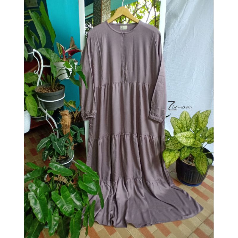 Hexa Dress in Dusty Lilac/gamis bigsize/dress bigsize/alana dress/kienka.id/gamis syari/bayleaf.id
