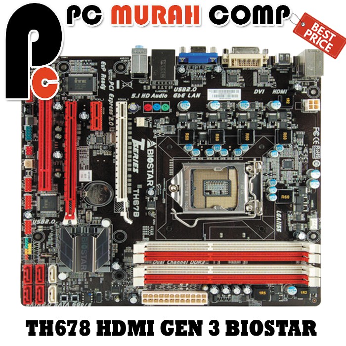 MOBO / MOTHERBOARD Intel LGA 1155 H67 TH67B HDMI BIOSTAR