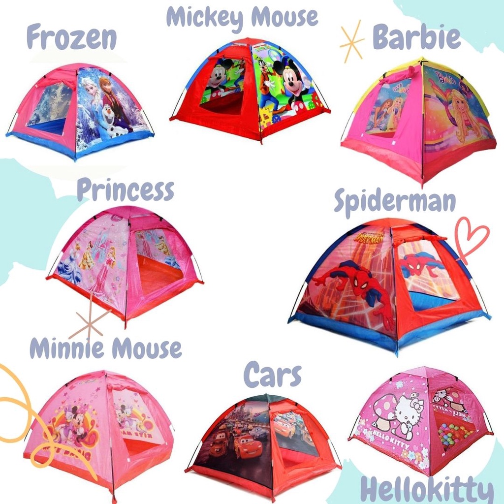 SUPERMARKET IMPORT Tenda Camping Anak Karakter Kartun Mainan Kemah Kemping Rumah Rumahan Mudah Di Bo