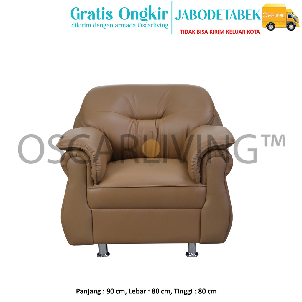 OLC Sofa Xena Mocca / Sofa 1 Dudukan [Khusus Jabodetabek]