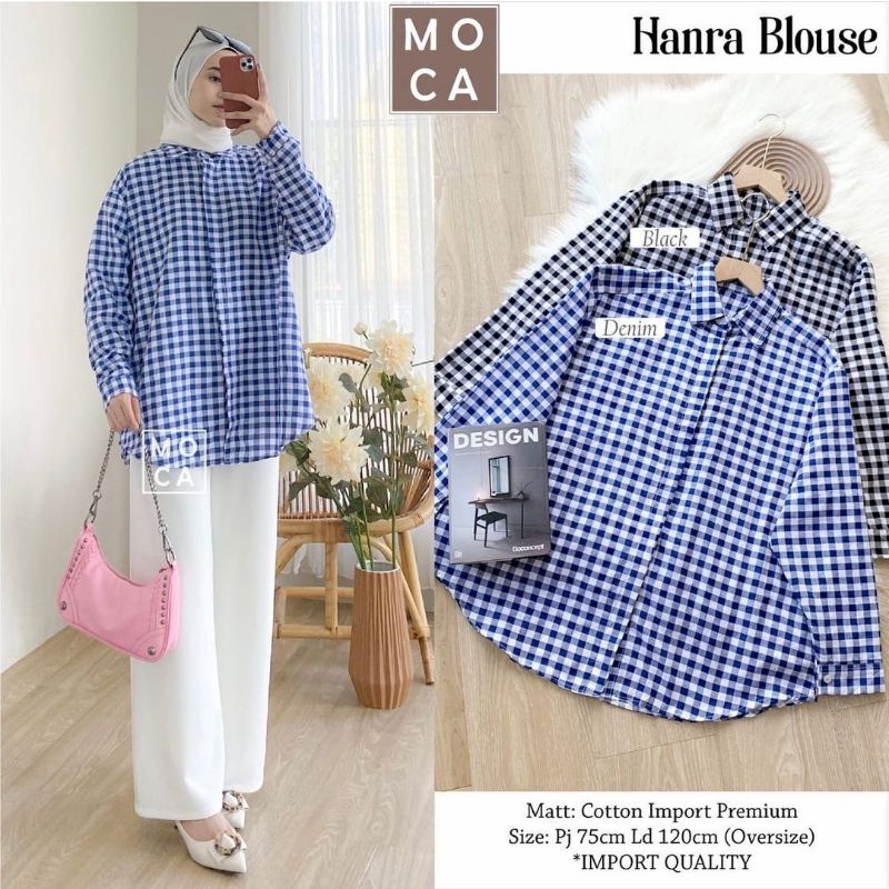 Hanra Blouse wanita kemeja wanita kemeja katun import kemeja kerja wanita baju kerja wanita kemeja j