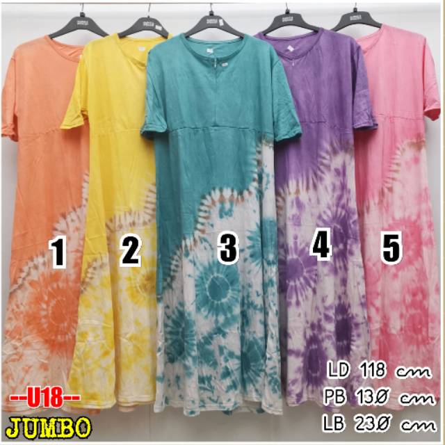 Daster Payung JUMBO Klok Bahan Kaos Longdress CP U18 Busui Resleting Depan Termurah Terlaris