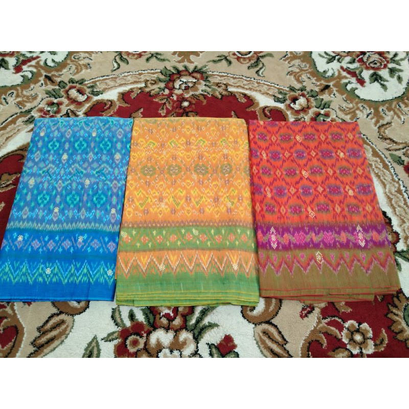 Tenun Palembang Bahan Blongket Tabur Emas Sutra 50%