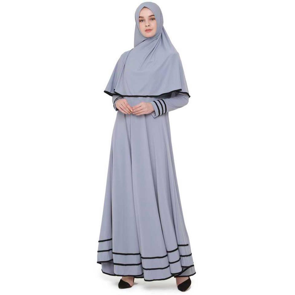 [new] GAMIS WANITA MUSLIMAH WARNA ABU ABU POLOS KASUAL