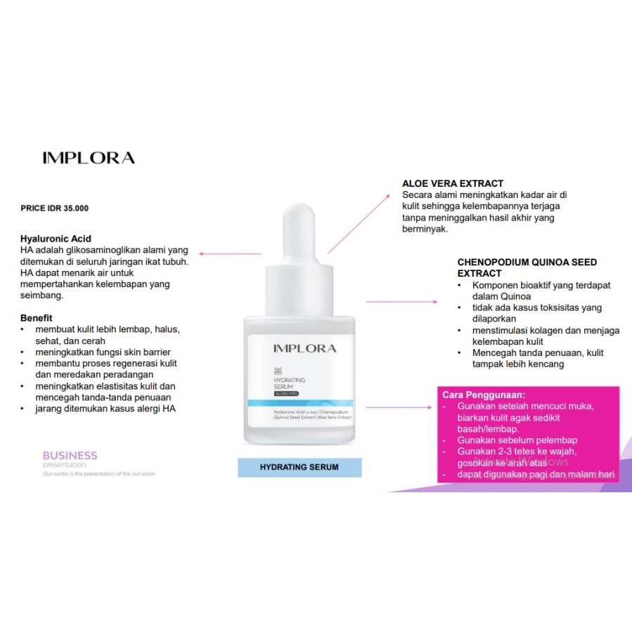 NEW IMPLORA HYDRATING SERUM 20ML