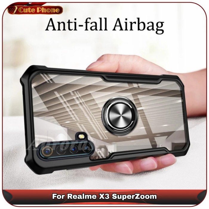 Casing Hard Soft Case Realme X3 SuperZoom AirBag Cover Softcase i Ring
