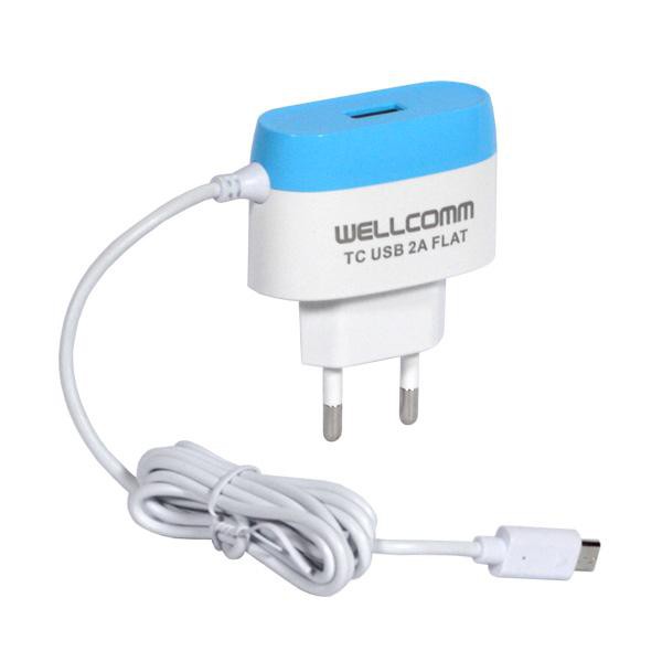Wellcomm Charger adapter 2 A Micro USB 1.5 Meter 150 Cm 2 Dual port adaptor
