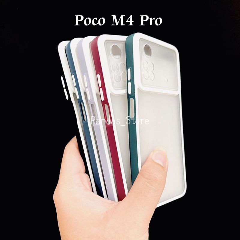 Pro Hybird Poco M4 Pro Softcase Halus dan Elegan / Pinggiran Garis Putih Keren (Pandas)