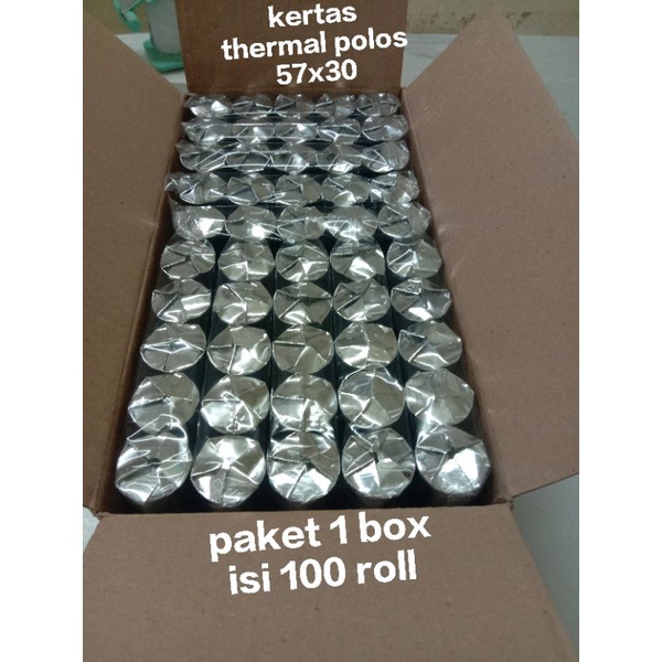 

( 100 ROLL ) PAKET 1 BOX KERTAS THERMAL 57X30/58X30