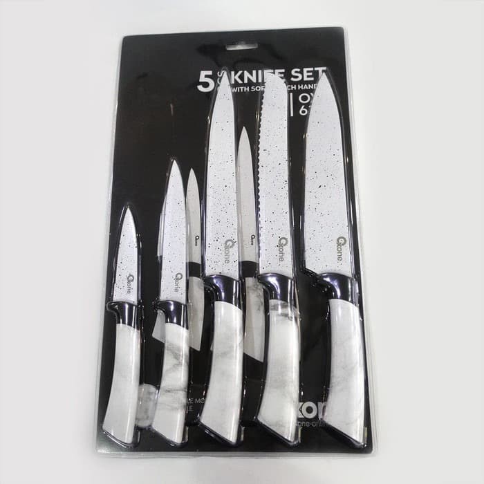 Oxone 5pcs Knife Set OX-617 - Pisau Dapur White Marble