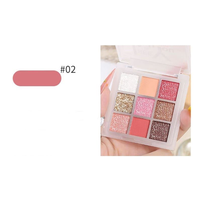 Medan Termurah Eyeshadow palette glittery pearly 9 colors lameila