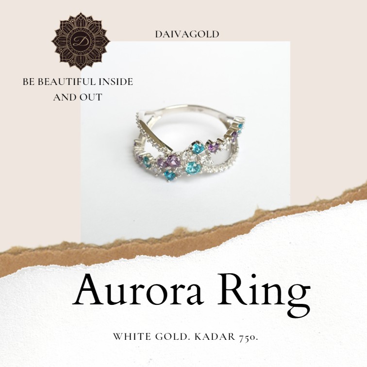  Cincin  Emas  Asli Aurora Kadar 750  Shopee Indonesia