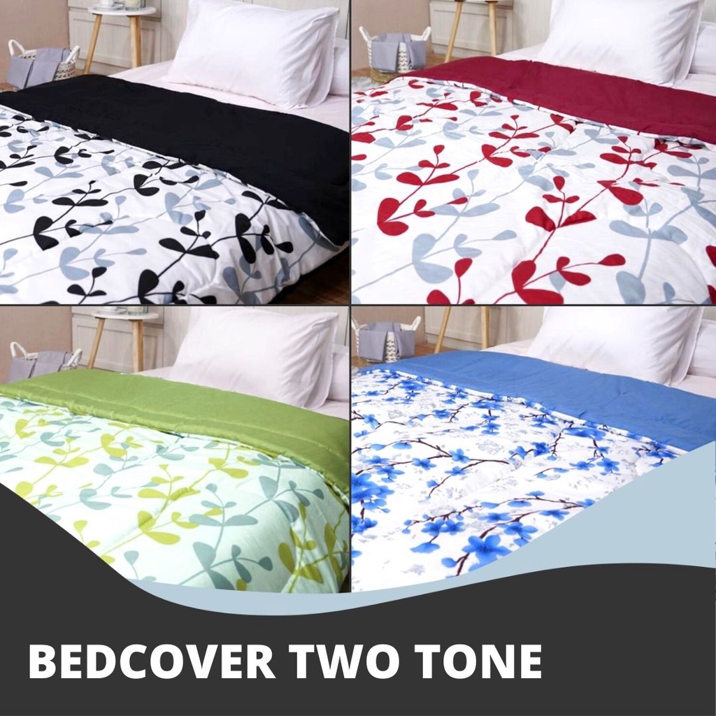 Two Tone Bedcover Only / Bedcover Saja Sandy Collection Ukuran Single - Bloom Series