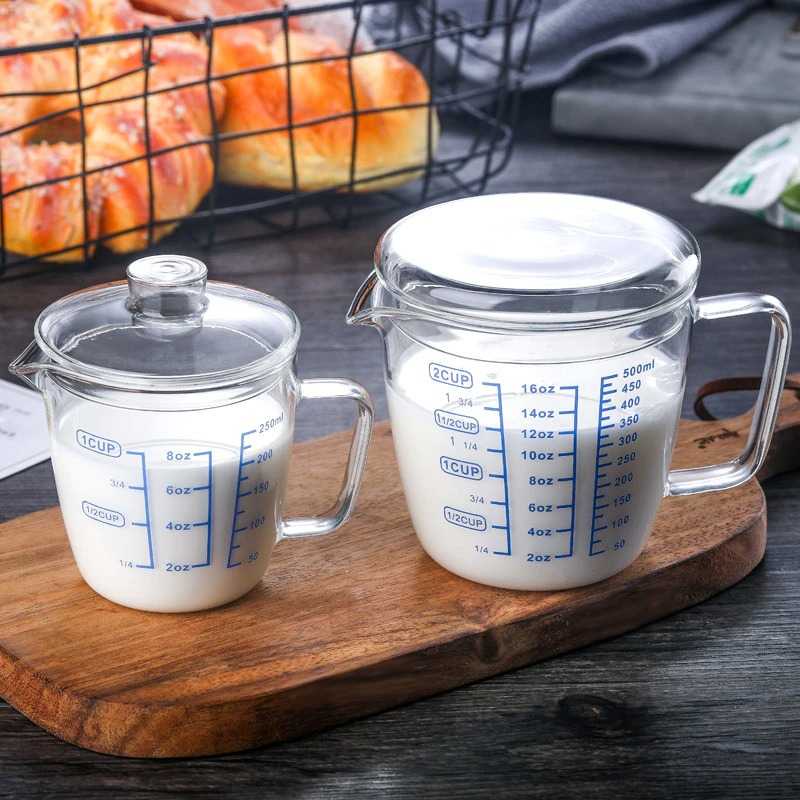 TD-DA1 DROHOEY Gelas Teko Milk Jug Latte Art Borosilicate Flat Lid - ZM0080