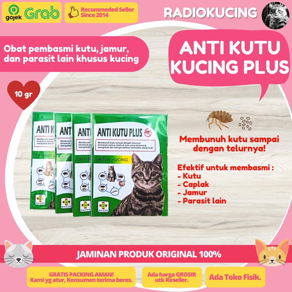 ANTI KUTU PLUS 10 g Obat Kutu Serbuk Bubuk Pembasmi Kutu Jamur Caplak Parasit Lain Khusus Kucing [ JUWIES RADIO KUCING ]