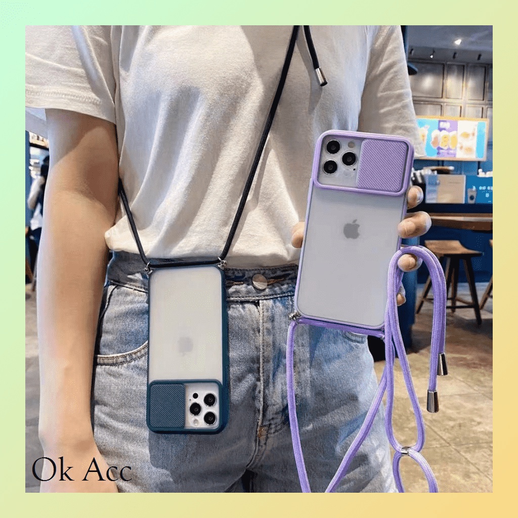 Aero case kover kamera + Tali selempang sling ALL Type Samsung Infinix Iphone Oppo Reno