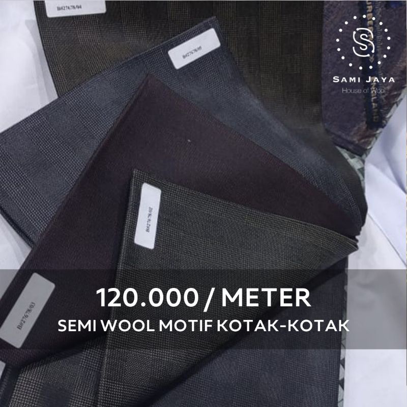 Kain Bahan Jas & Celana Wedding BURBERRY Semi Wool Motif Kotak2